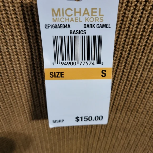 NWT WOMANS MICHAEL KORS FUR CUFFED SWEATER SZ S - Picture 4 of 8